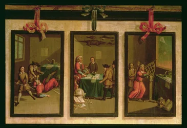 Detail der Vertäfelung im niederländischen Salon
