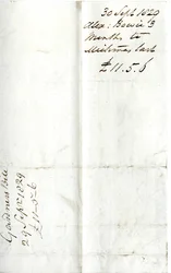 Devonshire MSS AS 3101, Folio aus einem Bündel von Rechnungen, beglichen von Pinder Simpson für Lord George Cavendish, einschließlich der Rechnung von Alexander Bowie