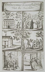Diverse Manifestationen des Teufels, Kopie einer Illustration aus Sadducismus Triumphatus Teil II, von Joseph Glanvil, London 1681, verwendet in einer Geschichte der Magie, veröffentlicht Ende des 19. Jahrhunderts