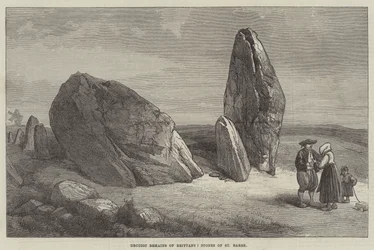 Druidische Überreste der Bretagne, Steine von St. Barbe (Gravur)