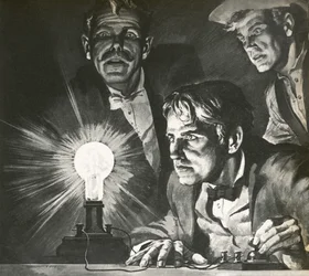 Edisons Experimente mit Glühbirnen