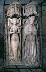 Efigien von Thomas Fitzalan, 5. Earl of Arundel und seiner Frau Beatrice, in der Fitzalan-Kapelle (Alabaster)