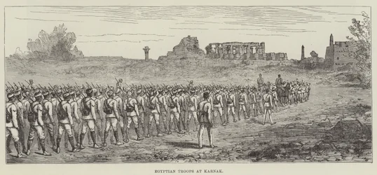Ägyptische Truppen in Karnak (Stich)