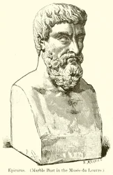 Epikur. (Marmorbüste im Musée du Louvre) (Gravur)
