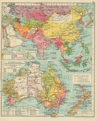 Europa in Asien bis 1914. Australische Erkundung und Besiedlung (Farblithografie)
