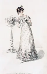Abendkleid, Modeplatte aus Ackermanns Repository of Arts