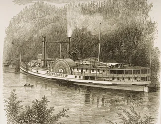 Ausflugsdampfer auf dem Hudson River, um 1870, aus 