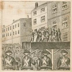 Hinrichtung der rebellischen Lords auf Tower Hill, London