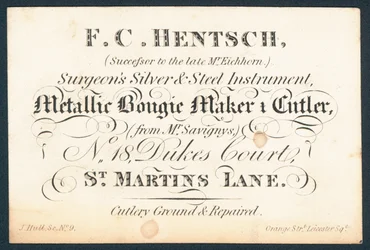 F C Hentsch, chirurgische Silber- und Stahlinstrumente