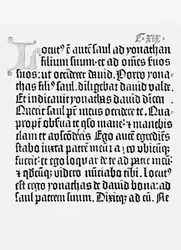 Faksimile einer Seite aus der Bibel, gedruckt von Johannes Gutenberg, Mainz, 1456