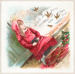 Vögel füttern, Weihnachtskarte