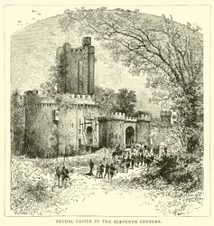 Feudale Burg im elften Jahrhundert