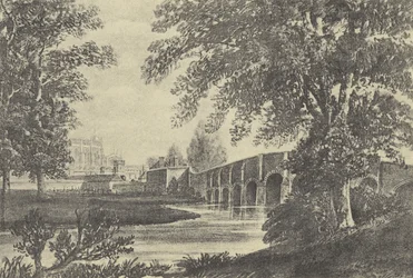 Fünfzehn-Bogen-Brücke, 1818 (Gravur)