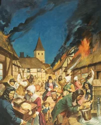 Feuer in einer Stadt