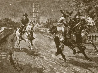 Flucht von Charles aus Oxford, Illustration aus Cassells Illustrierter Geschichte Englands