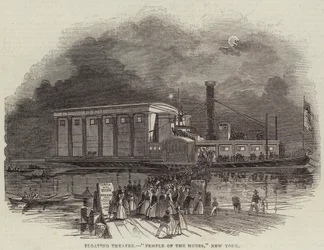 Schwimmendes Theater, "Tempel der Musen", New York (Stich)