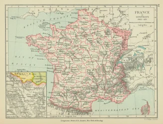 Frankreich in Departements (Farblithografie)