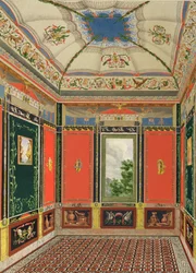 Freskodekoration im Sommerhaus des Buckingham Palace, aus The Decorations of the Garden Pavilion in the Grounds of Buckingham Palace von Ludwig Gruner (1801-82) und Anna Brownell Jameson (1794-1