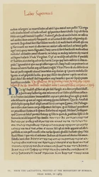 Aus dem Lactantius, gedruckt im Kloster Subiaco, in der Nähe von Rom, 1465