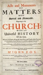 Frontispiz, aus Acts and Monuments von John Foxe, neunte Ausgabe, veröffentlicht 1684