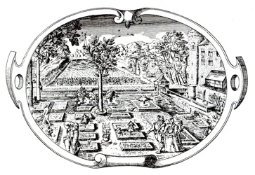 Frontispiz, aus The Herball, von John Gerard (1545-1607), veröffentlicht 1597