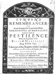 Frontispiz zu Londons Remembrancer von John Bell, 1665