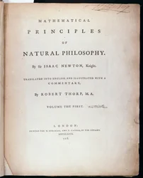 Frontispiz zu Band I der Mathematischen Prinzipien der Naturphilosophie von Sir Isaac Newton, 1777