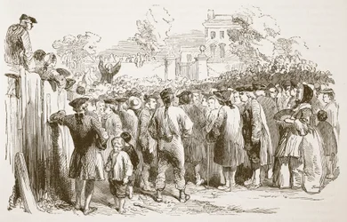 George Whitefield predigt, Illustration aus Cassells Illustrierter Geschichte Englands