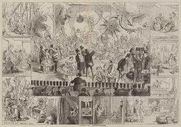 Vorbereitung des Weihnachts-Pantomime (Gravur)
