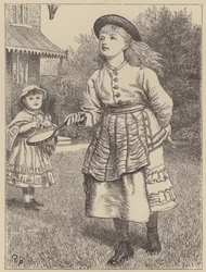 Mädchen spielt mit Federball