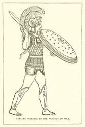 Griechischer Krieger in Kriegsrüstung