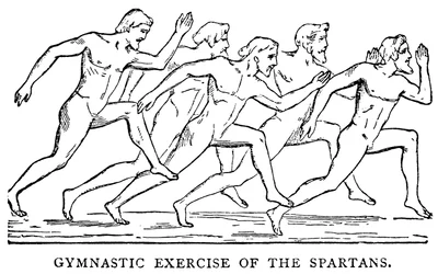 Gymnastische Übung der Spartaner, Illustration aus Die illustrierte Geschichte der Welt, ca. 1880