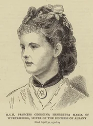 HSH Prinzessin Georgina Henrietta Maria von Württemberg, Schwester der Herzogin von Albany (Gravur)