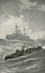 H.M.S. Mars, Terrible und Dragon kreuzen im Ärmelkanal