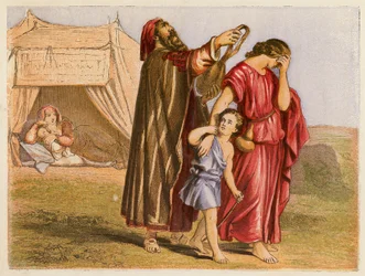 Hagar und Ismael (Farblithografie)
