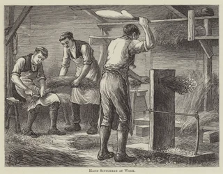 Handschaber bei der Arbeit