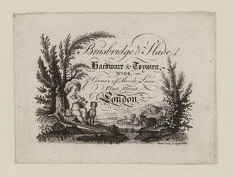 Eisenwaren- und Spielzeughändler, Brasbridge und Slade, Visitenkarte
