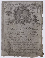 Hutmacher, John Adams, Visitenkarte