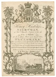 Henry Hastings, Nachtwächter, Visitenkarte