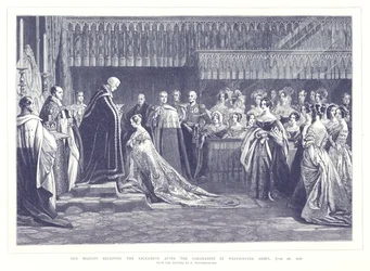Ihre Majestät empfängt das Sakrament nach der Krönung in der Westminster Abbey, 28. Juni 1838