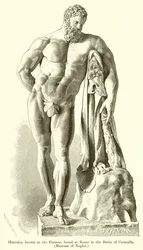 Herkules, bekannt als der Farnesische, gefunden in Rom in den Caracalla-Thermen (Museum von Neapel)