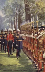 Seine Majestät der König inspiziert die Yeomen der Garde