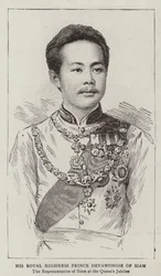 Seine Königliche Hoheit Prinz Devawongse von Siam (Gravur)