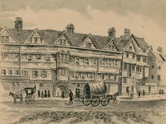 Pferdewagen vor dem Staple Inn