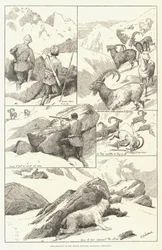 Steinbockjagd in den Shigar Nullahs, Baltistan, Himalaya (Stich)