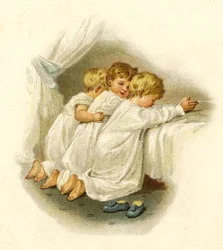 Illustration für Die Ankunft des Weihnachtsmanns (Farblithographie)
