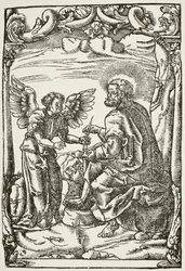 Illustration vom Anfang von Tyndales erster englischer Übersetzung des Neuen Testaments, veröffentlicht in Köln 1525, aus 