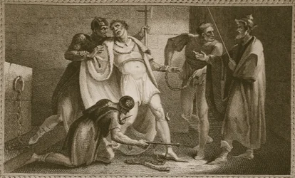 Gefangennahme von Stephan, Illustration aus David Humes The History of England, veröffentlicht von R. Bowyer, London, 1812