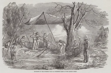 Vorfälle des Burmesischen Krieges, eine Wasserparty am Bassein Creek
