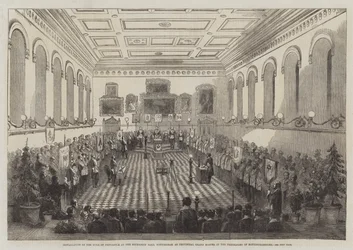 Einsetzung des Herzogs von Newcastle in der Mechanics